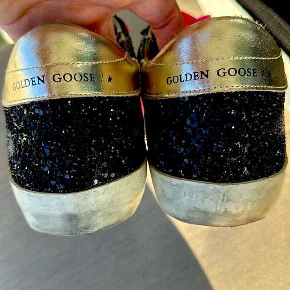 Golden Goose Super- star suede and glitter upper camouflage ripstop star